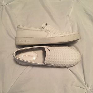 White MK slip on shoes